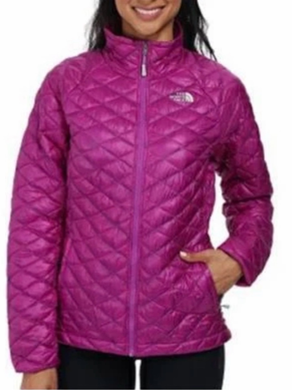 The North Face Thermoball Quilted Full Zip Jacket Fucsia